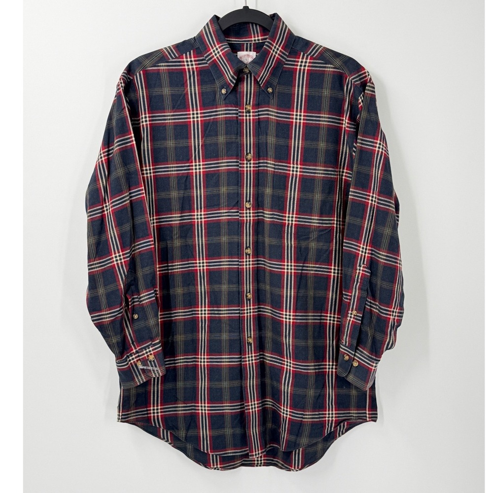 Brooks Brothers Button Down Shirt Mens sz S Plaid Madison Supima Cotton Preppy